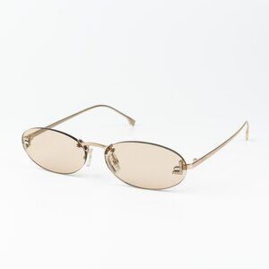 Fendi FIRST CRYSTAL Men Sunglasses Rose Brown Oval FE4075US 28Y NEW AUTHENTIC